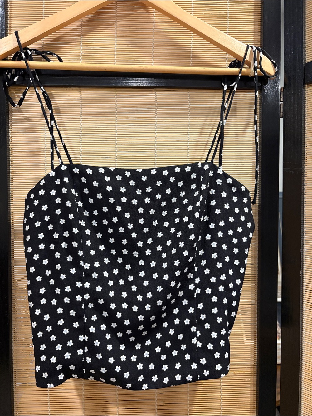 Levi’s Black Floral Tie-Strap top